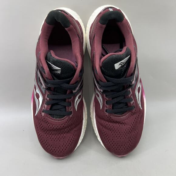 Saucony Triumph 20‎ Running Shoes Women Size 6.5 Plum Red White Comfort Sneakers - Picture 5 of 9